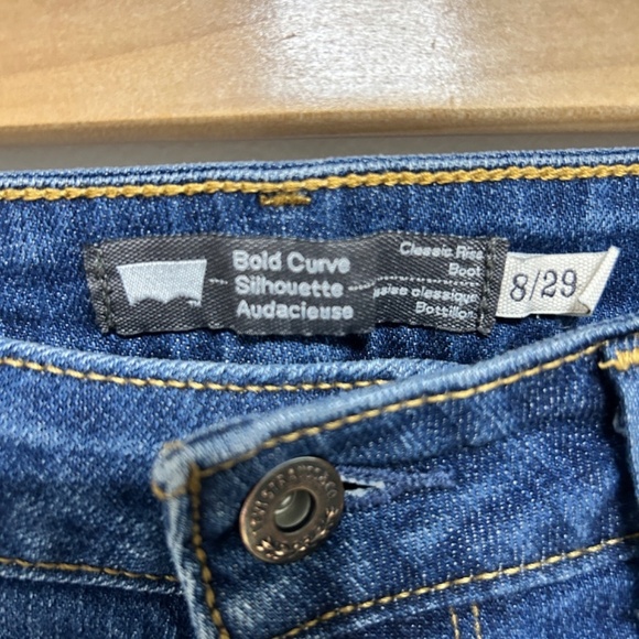 Levi's Bold Curve Boot Cut Women's Size 8/29 Blue Jeans Dark Wash Denim Western - Picture 4 of 11